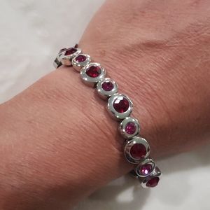 Cookie Lee Ruby Red and Pink Crystal Bracelet